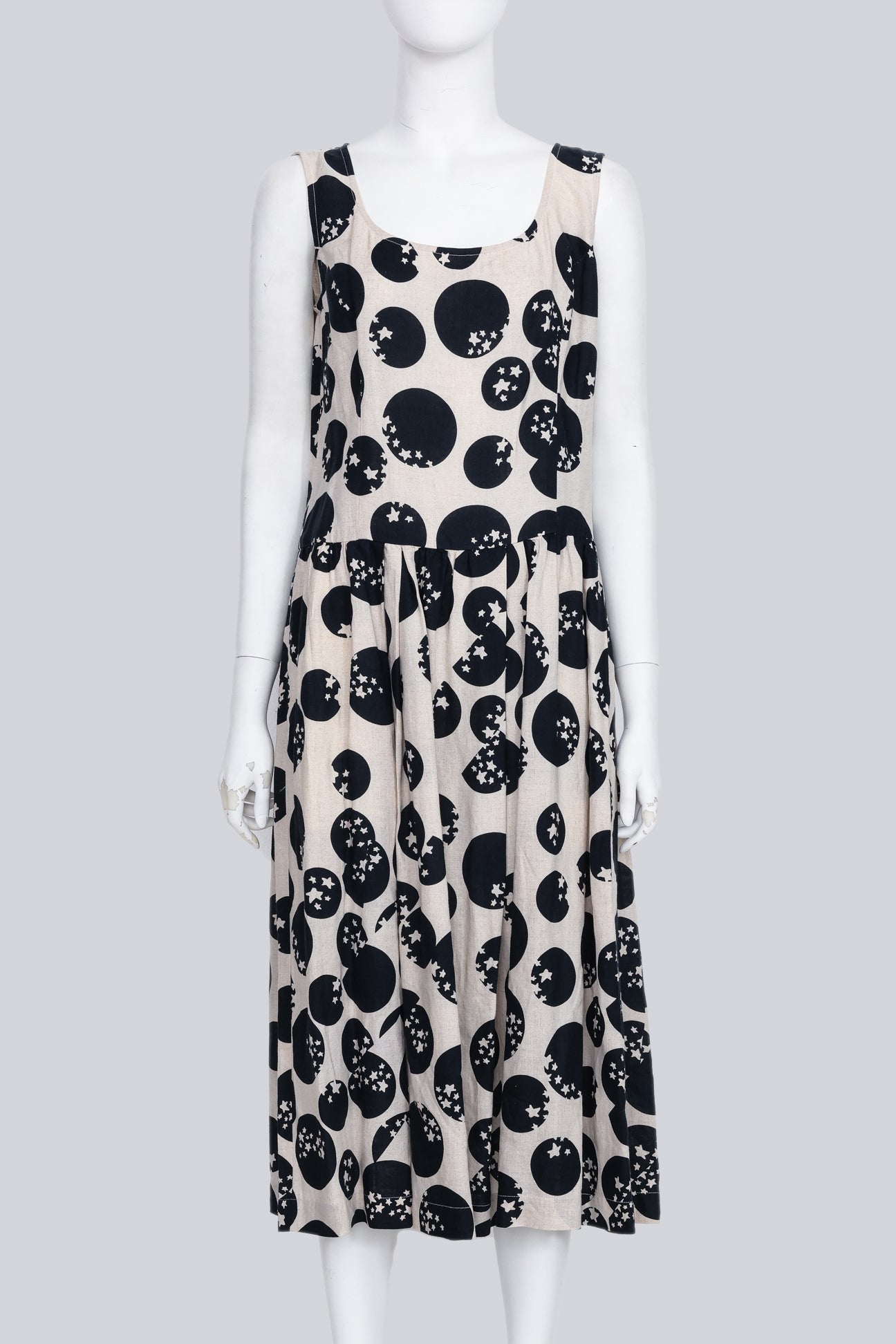 COMME DES GARCONS - A 2014 LINEN POLKA DOT AND STAR DRESS | Buy
