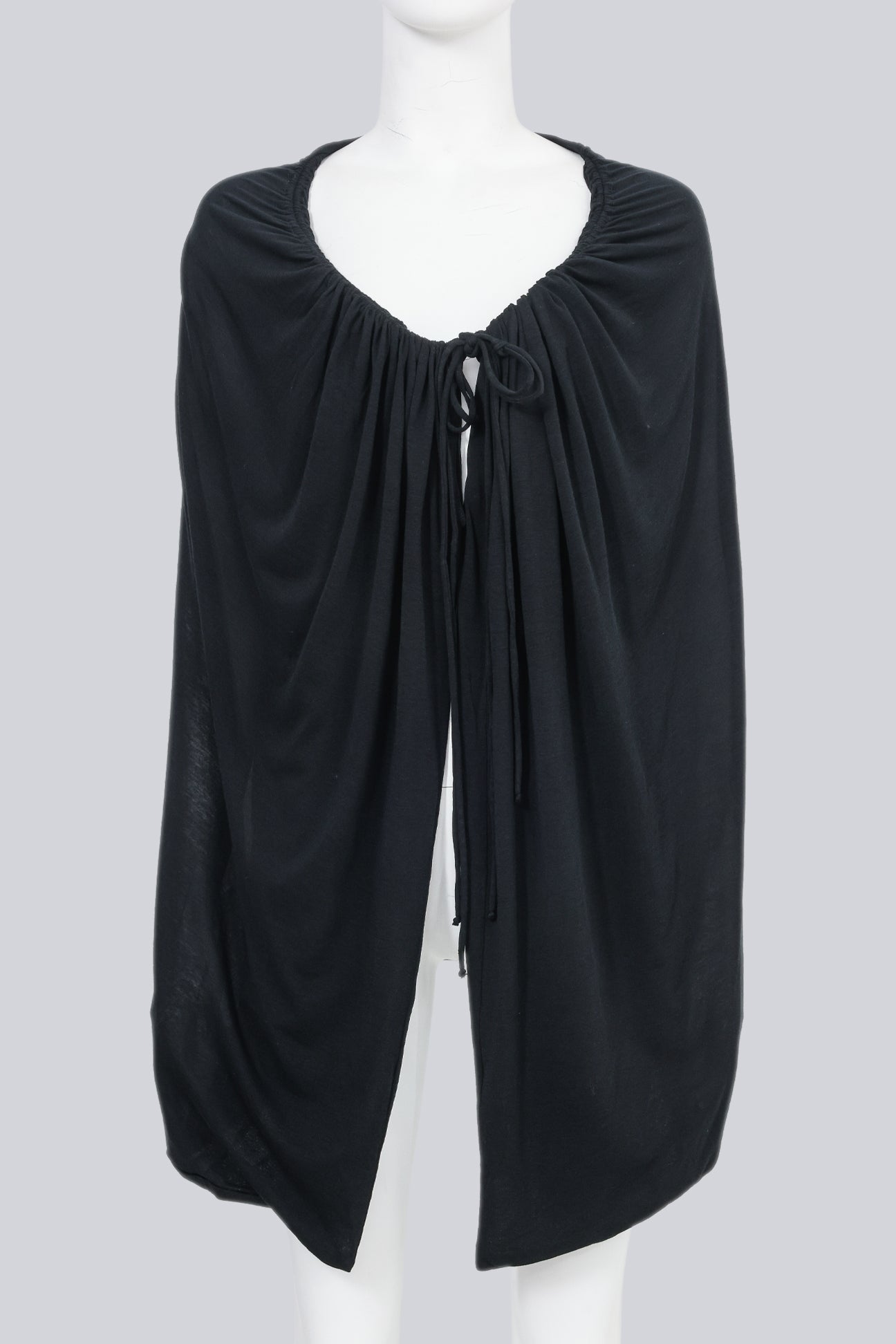 MAISON MARTIN MARGIELA - A BLACK CINCHED PONCHO