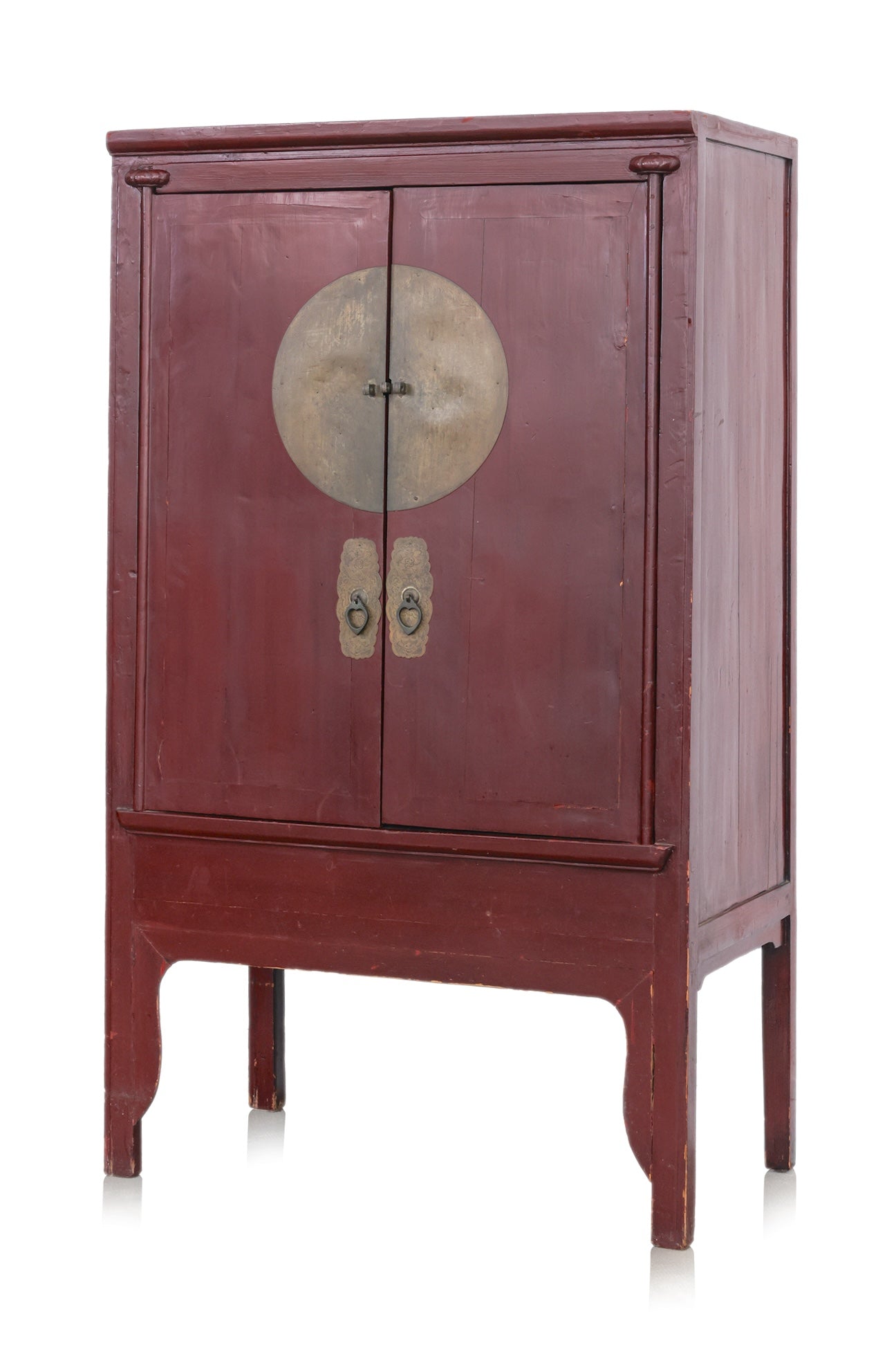 A CHINESE RED LACQUERED WOOD WEDDING CABINET