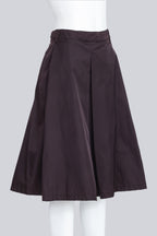 PRADA - A BROWN IRIDESCENT A-LINE MIDI SKIRT