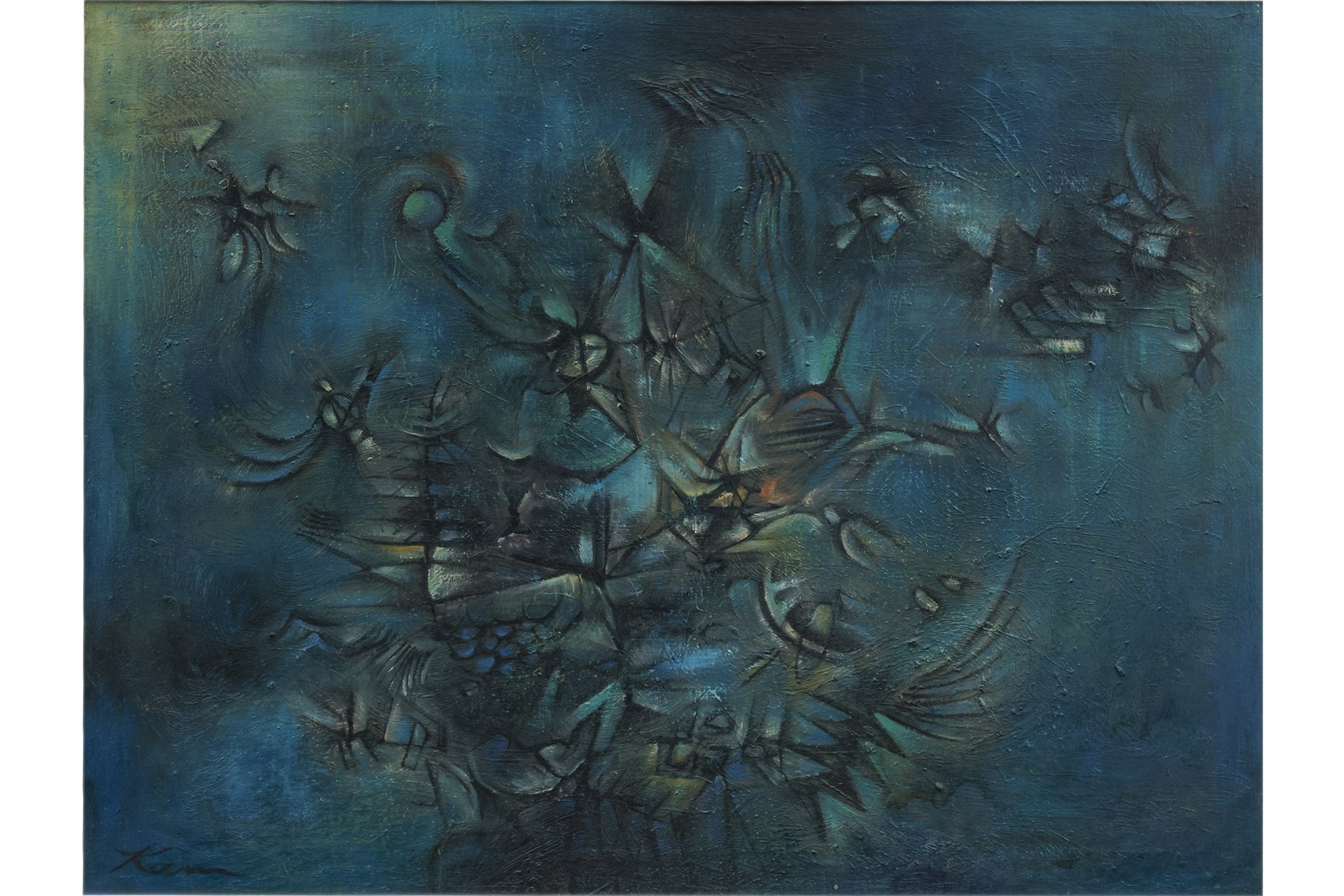 KAM ZIN CHOON (SINGAPORE, B.1931) - ABSTRACT IN BLUE