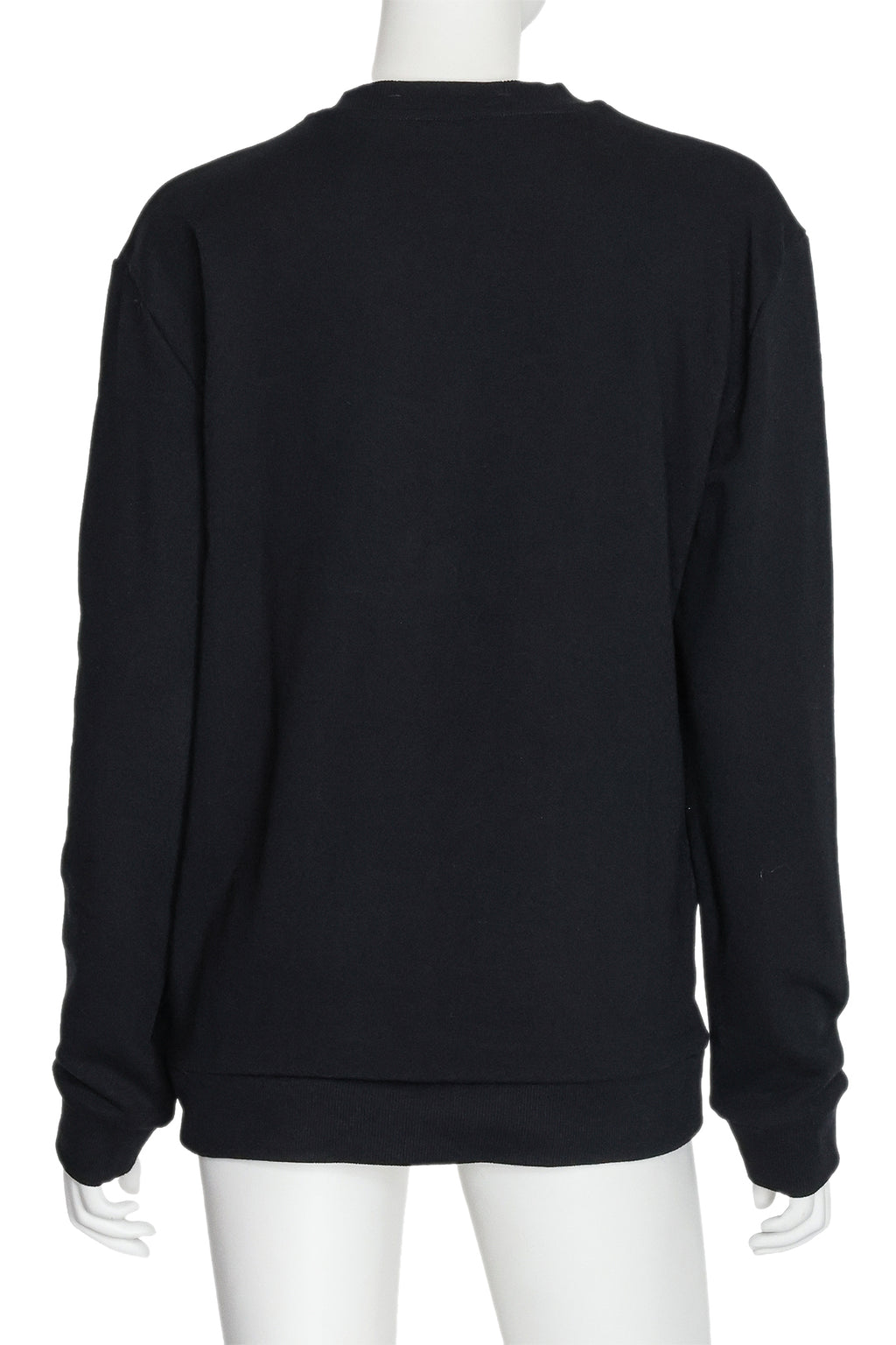 CHRISTOPHER KANE - A BLACK SWEATSHIRT WITH SEQUIN HIBISCUS FLOWER MOTIF
