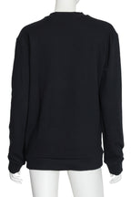 CHRISTOPHER KANE - A BLACK SWEATSHIRT WITH SEQUIN HIBISCUS FLOWER MOTIF
