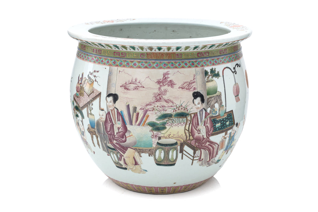 A LARGE FAMILLE ROSE PORCELAIN JARDINIERE