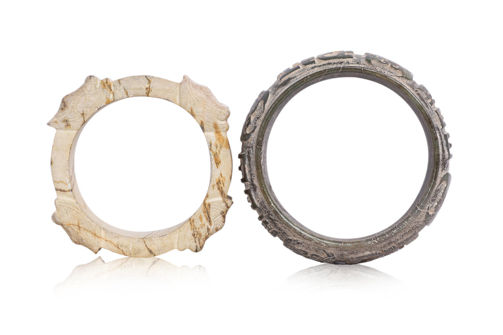 AN ARCHAISTIC JADE BANGLE AND CONG