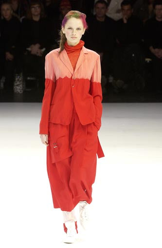 Y'S YOHJI YAMAMOTO - A RED BELTED CARGO SKIRT