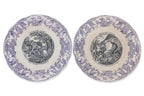 A PART SET OF FOUR FRENCH OPAQUE DE GIEN 'LES GRANDE CHASSES' PORCELAIN PLATES