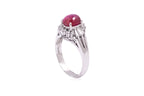A STAR RUBY AND DIAMOND RING