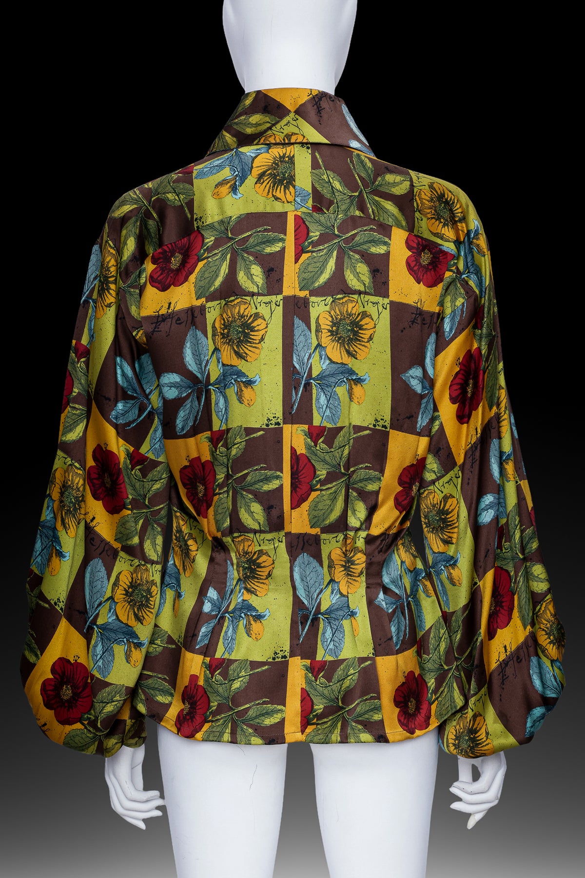 CHRISTIAN LACROIX - A FLORAL PRINT SILK BLOUSE