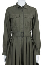 DRIES VAN NOTEN - A PLEATED UTILITY DRESS