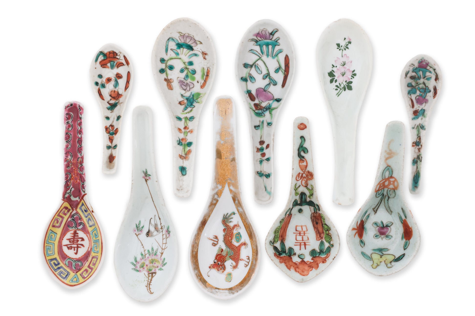 A GROUP OF 36 ASSORTED PORCELAIN SPOONS