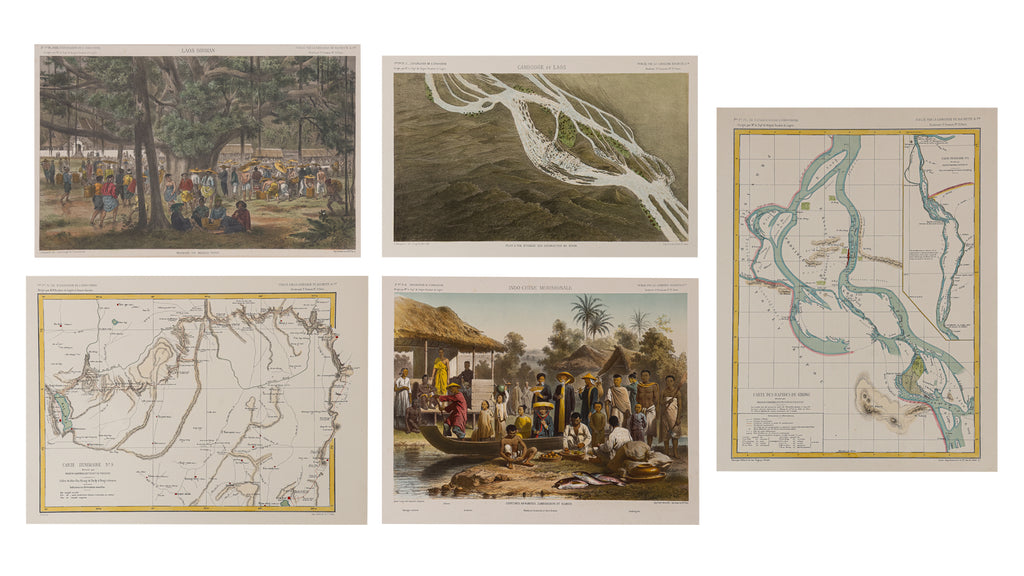 A GROUP OF FIVE VIEWS OF INDOCHINA, LOUIS DELAPORTE, 1873