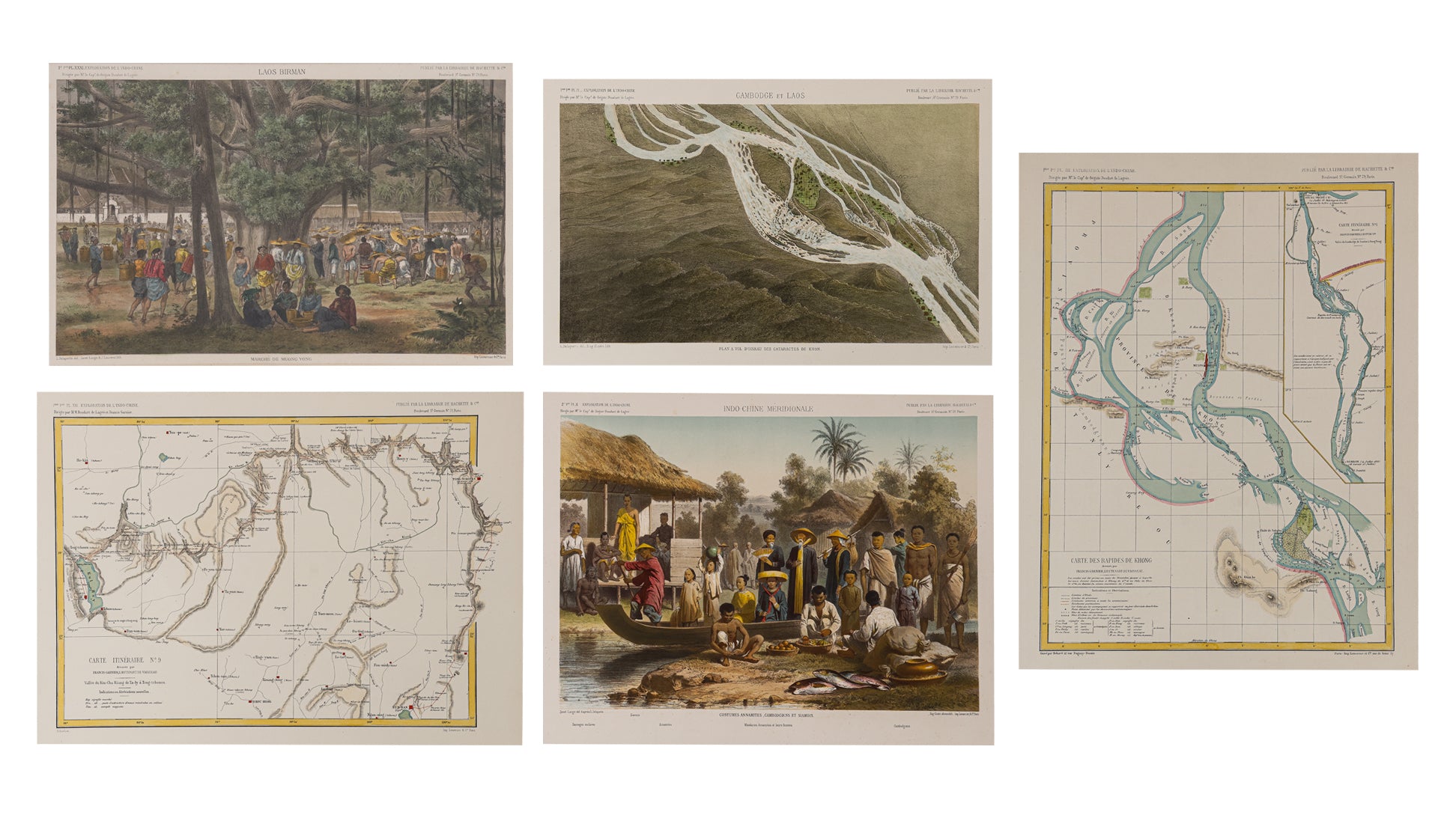 A GROUP OF FIVE VIEWS OF INDOCHINA, LOUIS DELAPORTE, 1873