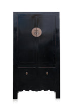 A CHINESE BLACK LACQUER WEDDING CABINET