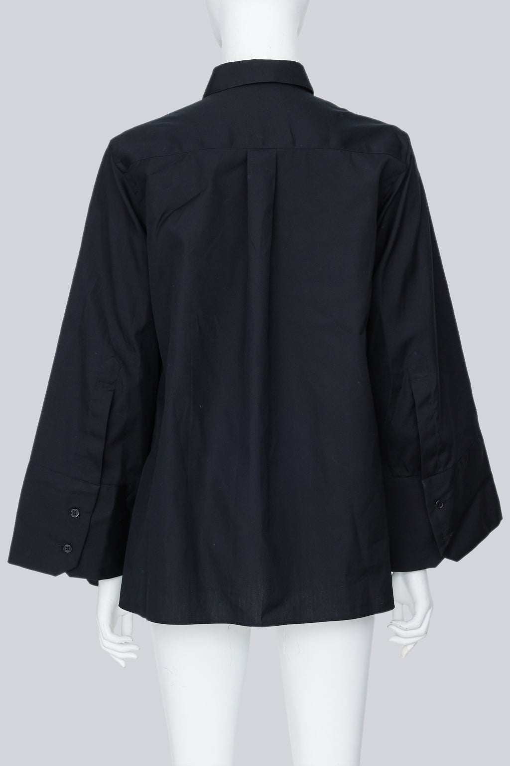 NOIR KEI NINOMIYA - A 2016 BLACK FLARED SLEEVE SHIRT