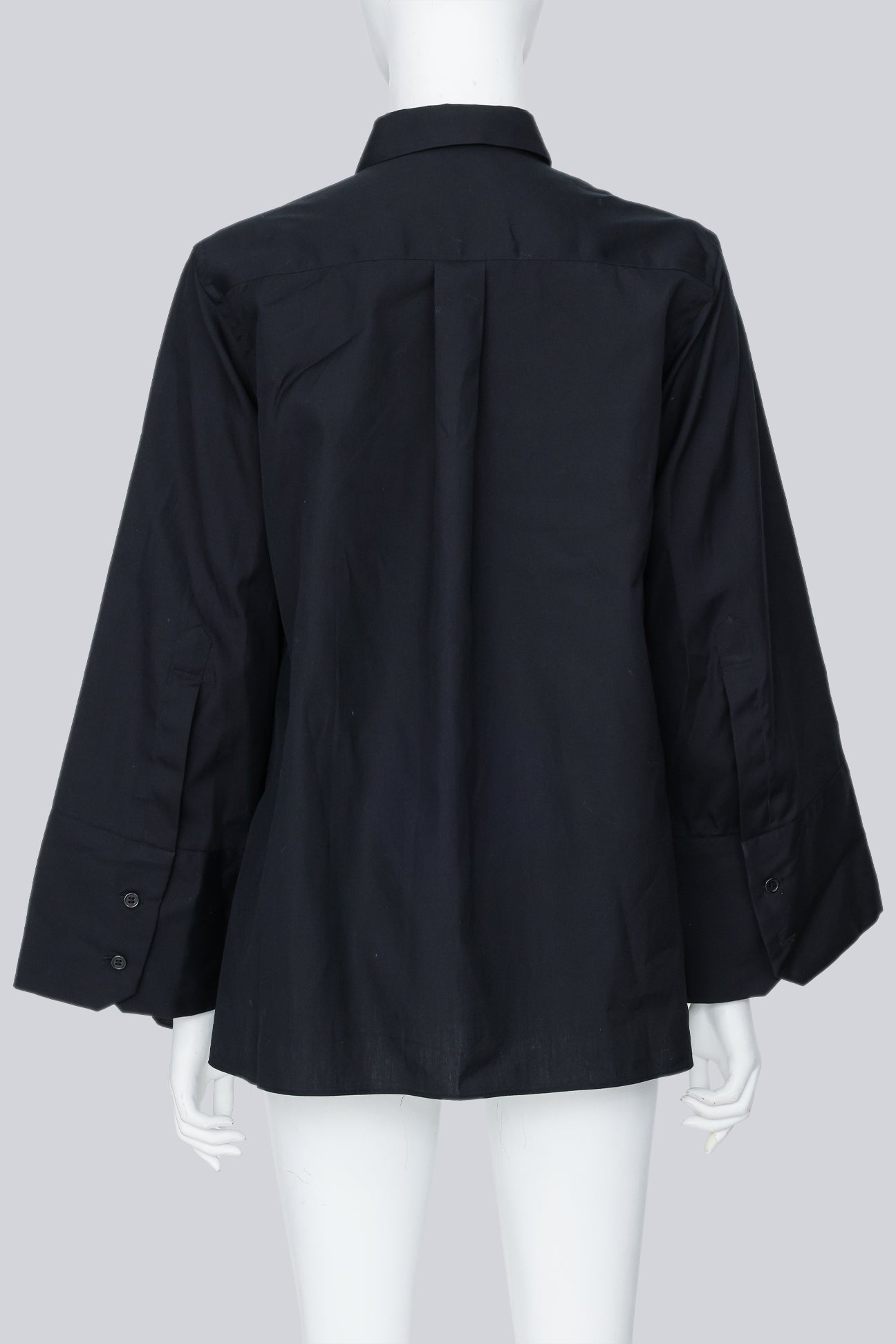 NOIR KEI NINOMIYA - A 2016 BLACK FLARED SLEEVE SHIRT