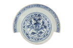 A BLUE AND WHITE LOTUS DECORATED PART-DISH