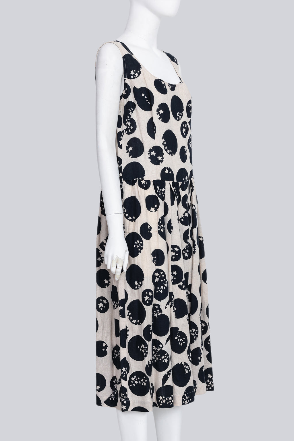 COMME DES GARCONS - A 2014 LINEN POLKA DOT AND STAR DRESS
