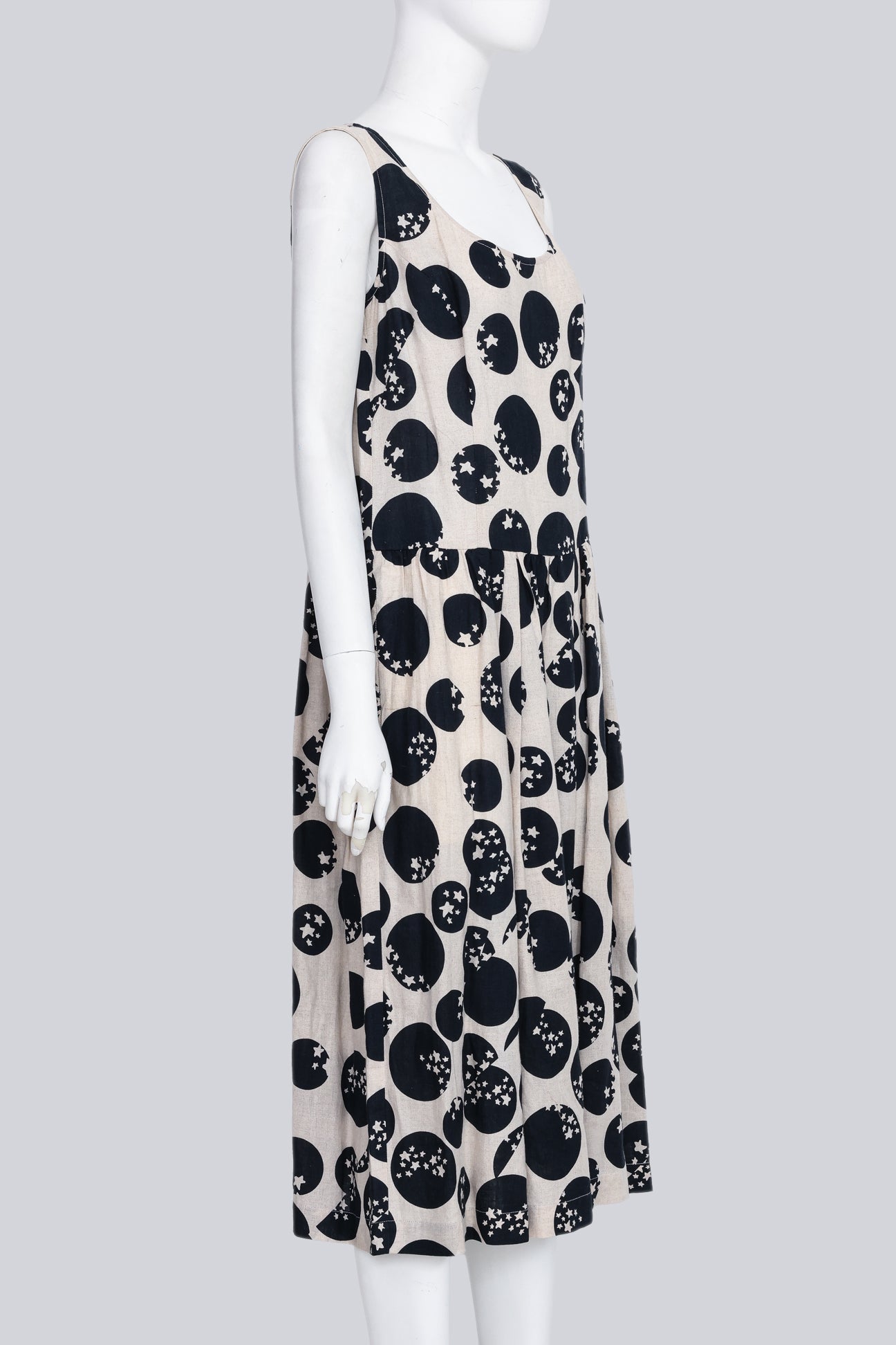 COMME DES GARCONS - A 2014 LINEN POLKA DOT AND STAR DRESS