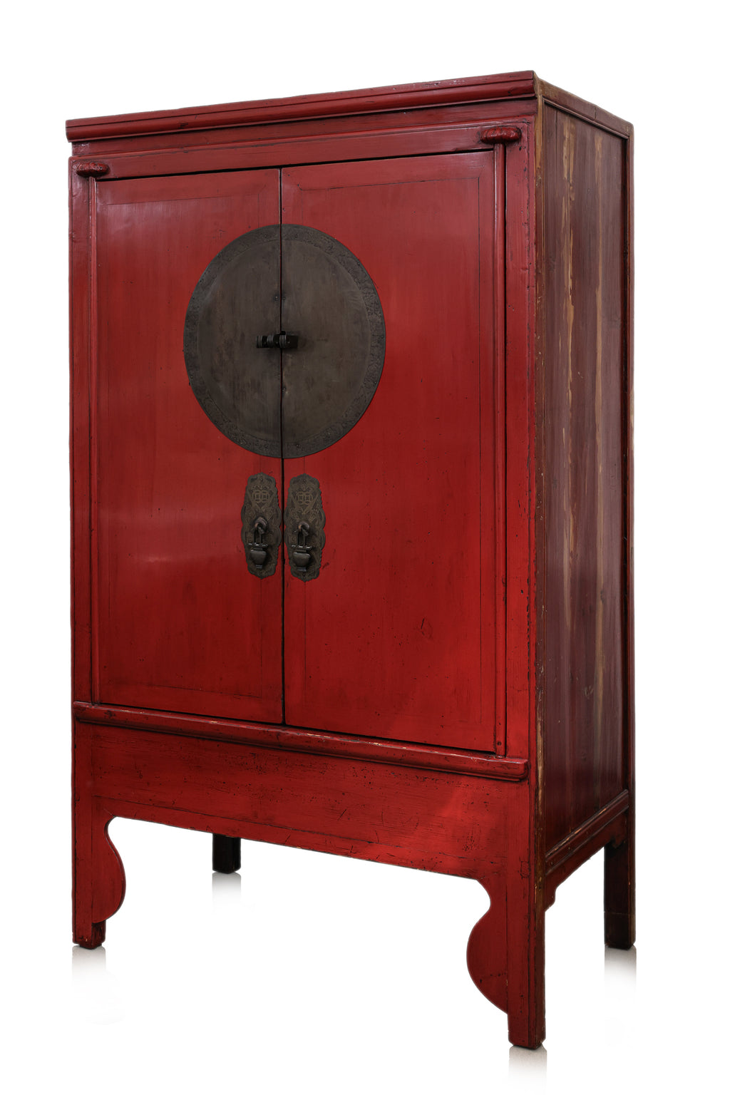 A CHINESE RED LACQUER WEDDING CABINET