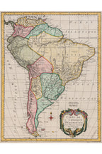 CARTE DE L'AMERIQUE MERIDIONALE, JACQUES-NICHOLAS BELLIN, 1746-1780