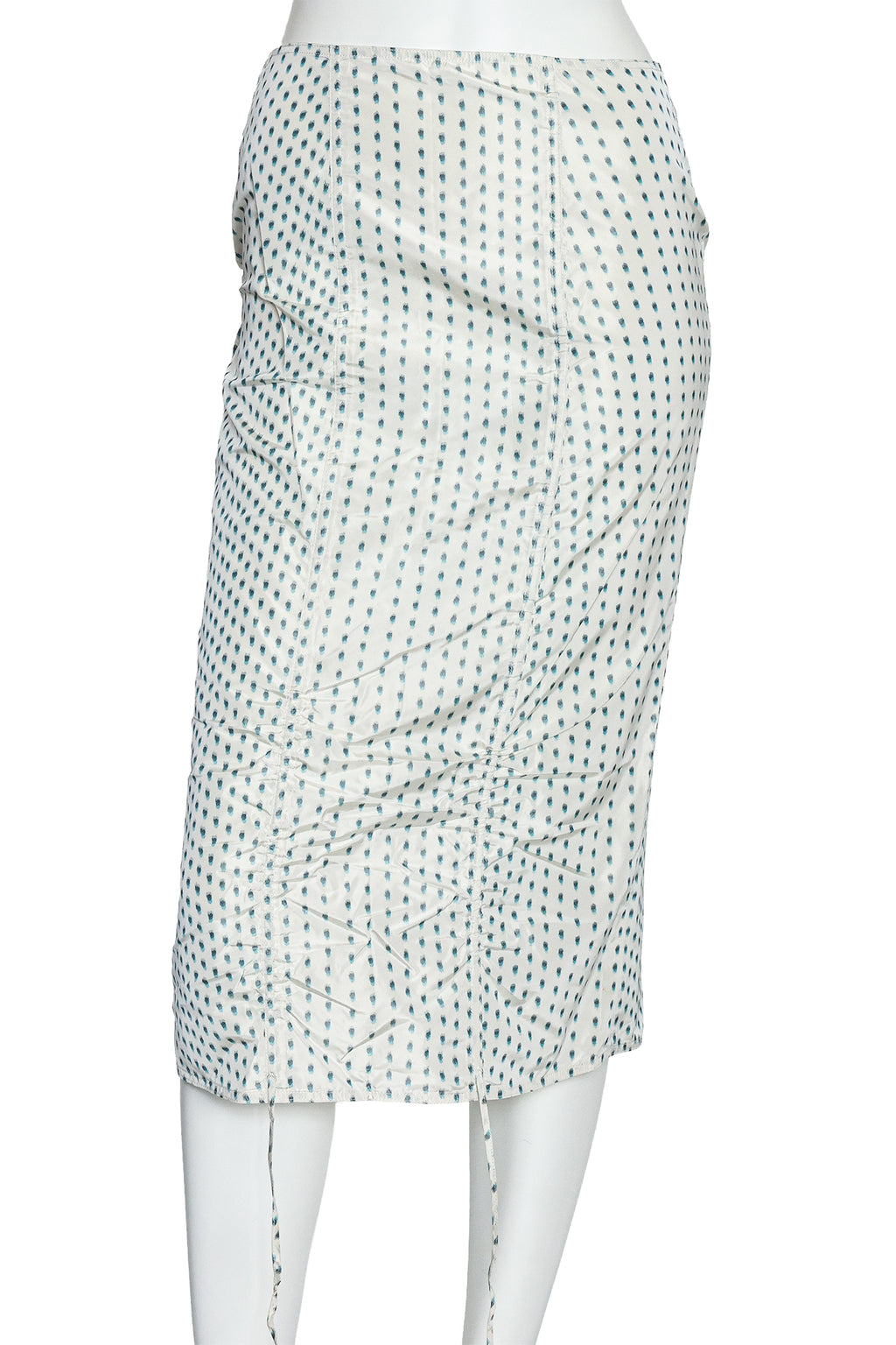 MARNI - A CREAM AND BLUE POLKA DOT PRINT SKIRT