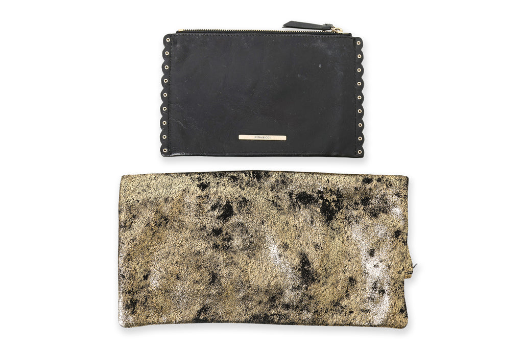 NINA RICCI, CLARE VIVIER, ISSEY MIYAKE AND ONE UNNAMED - FOUR ASSORTED CLUTCH AND POUCH BAGS