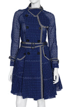 SACAI - A BLUE CUTWORK LACE TRENCH COAT, SPRING RTW 2012