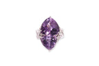 AN AMETHYST AND DIAMOND RING