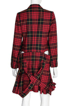 COMME DES GARÇONS - A RED TARTAN WOOL COAT, FALL RTW 2016