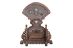 A JADE INSET CARVED HARDWOOD TABLE SCREEN