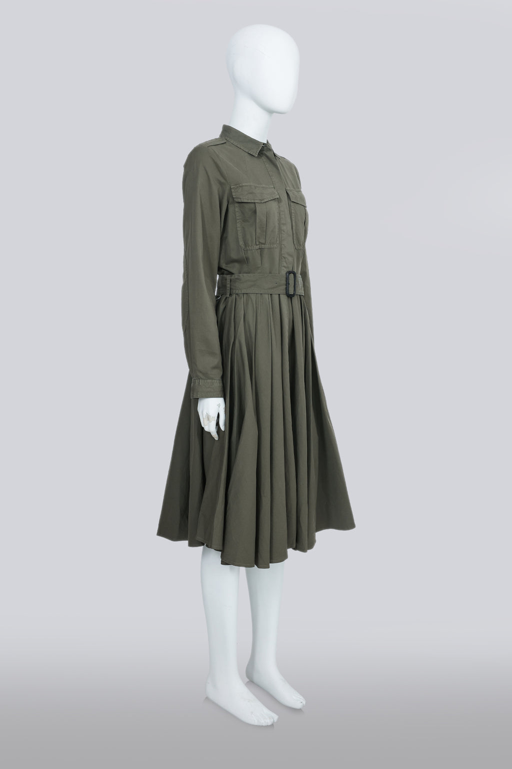DRIES VAN NOTEN - A PLEATED UTILITY DRESS