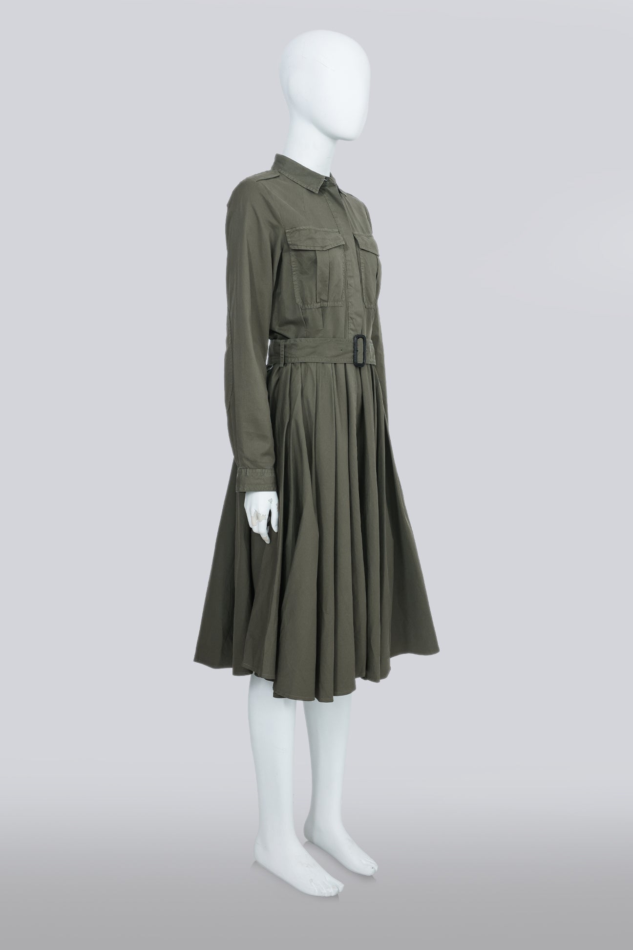 DRIES VAN NOTEN - A PLEATED UTILITY DRESS