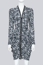 ALEXANDER MCQUEEN - A F/W 2011 ABSTRACT PRINTED ZIP UP DRESS
