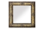 A WHITE METAL FRAMED MIRROR