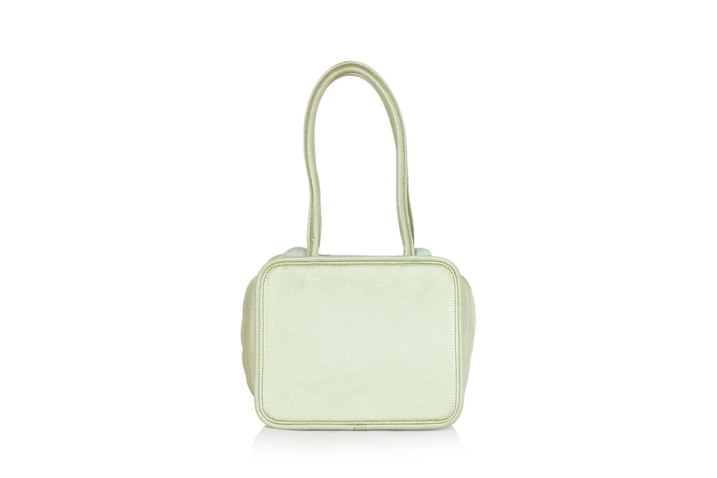 RENAUD PELLEGRINO - A MINT GREEN SATIN HANDBAG