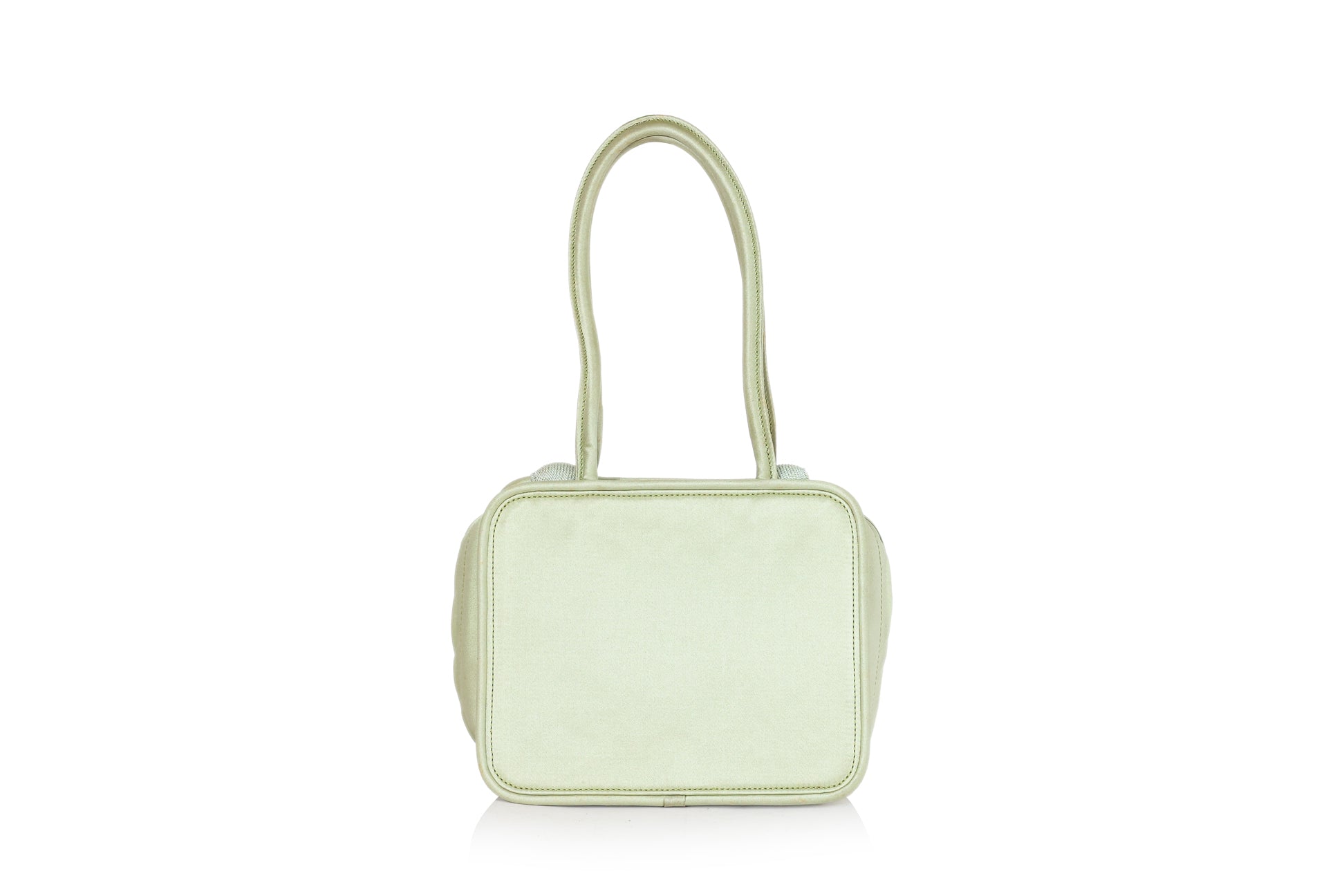 RENAUD PELLEGRINO - A MINT GREEN SATIN HANDBAG