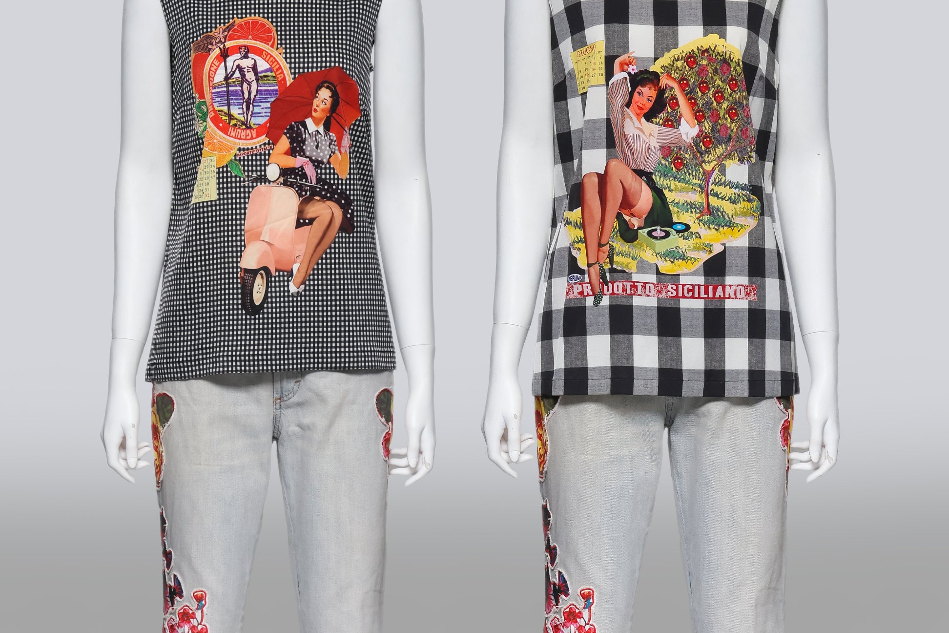 DOLCE & GABBANA - TWO SLEEVELESS TOPS AND A PAIR OF JEANS