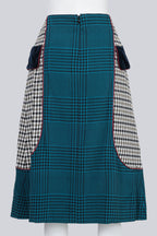 MARY KATRANTZOU - A HOUNDSTOOTH AND VELVET SKIRT