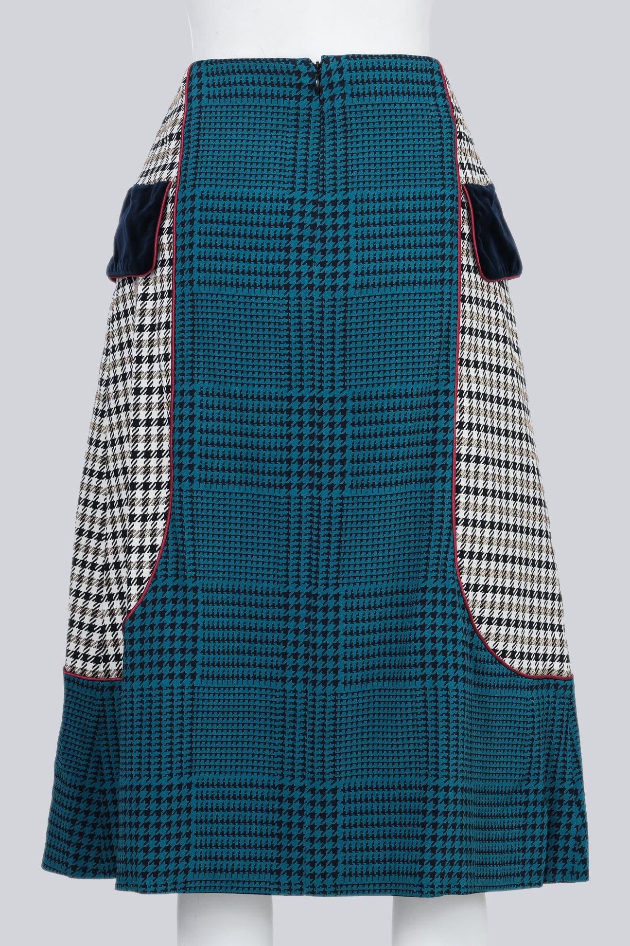 MARY KATRANTZOU - A HOUNDSTOOTH AND VELVET SKIRT
