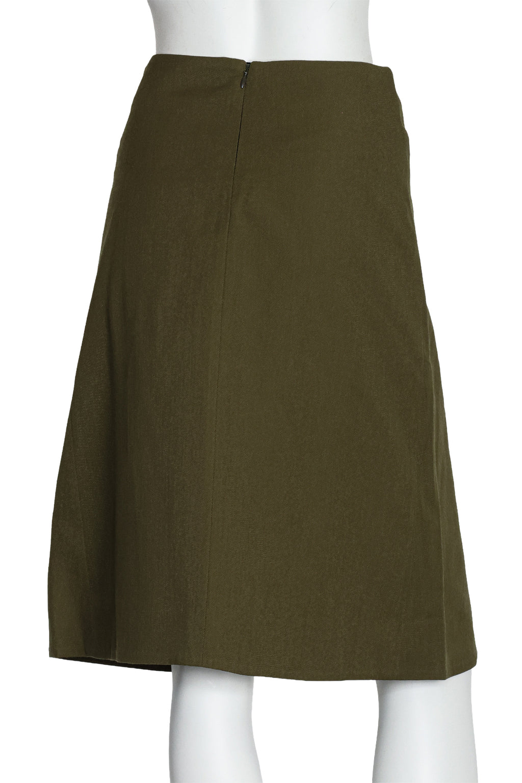 MARNI - AN OLIVE GREEN VIRGIN WOOL SKIRT