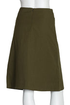 MARNI - AN OLIVE GREEN VIRGIN WOOL SKIRT