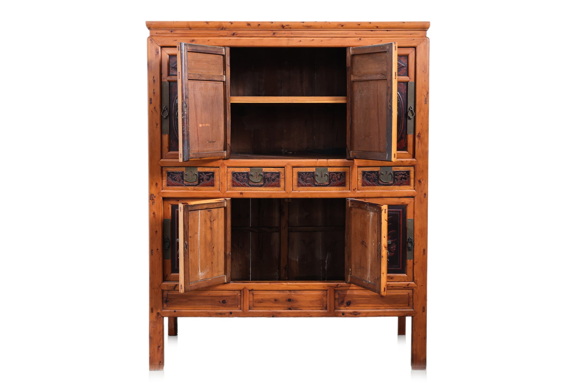 A CHINESE PINE WEDDING CABINET