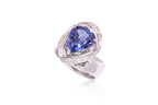 A TANZANITE AND DIAMOND 'ABSTRACT' RING