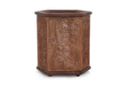 A HEXAGONAL BAMBOO AND HARDWOOD BRUSHPOT