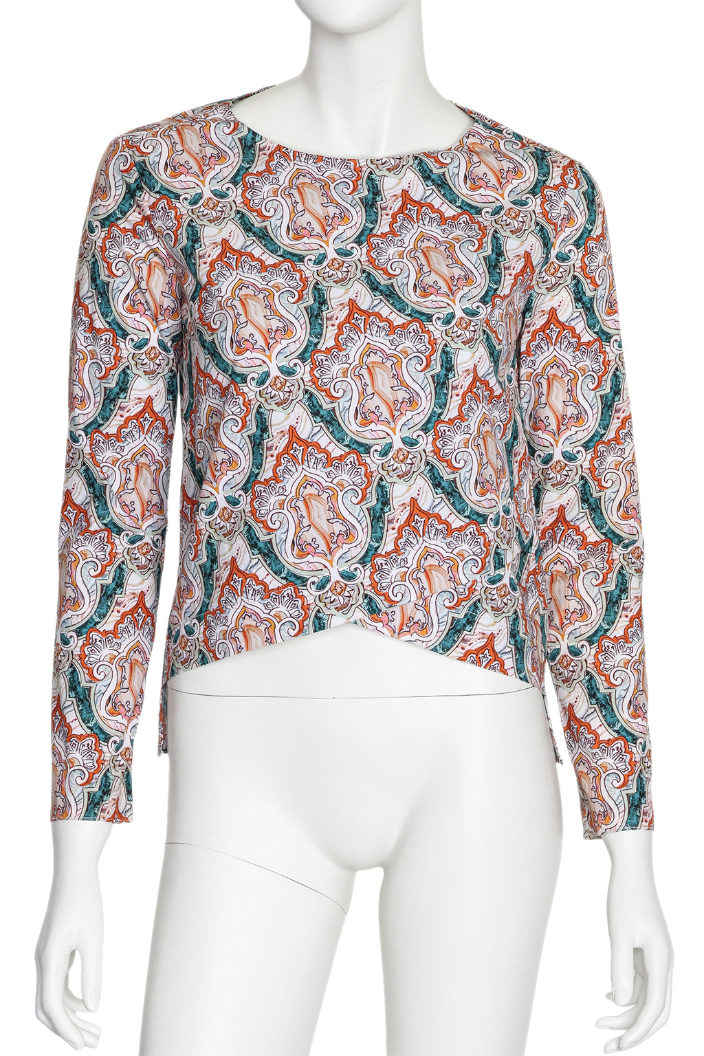CARVEN - A LONG SLEEVE TRADITIONAL MOTIF PRINT TOP
