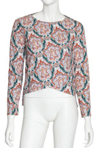 CARVEN - A LONG SLEEVE TRADITIONAL MOTIF PRINT TOP