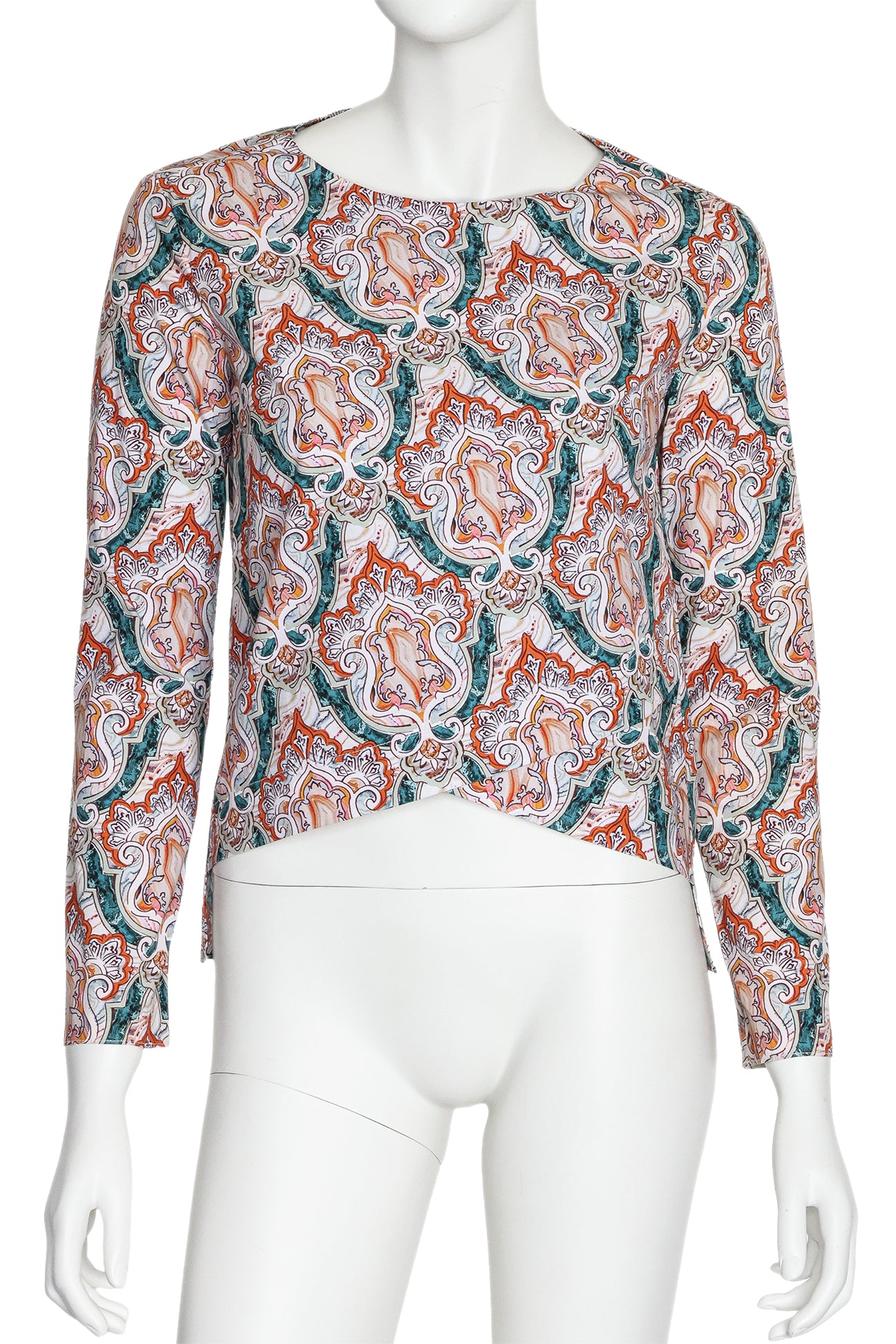 CARVEN - A LONG SLEEVE TRADITIONAL MOTIF PRINT TOP