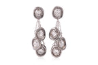 A PAIR OF DIAMOND SET DROP EARRINGS