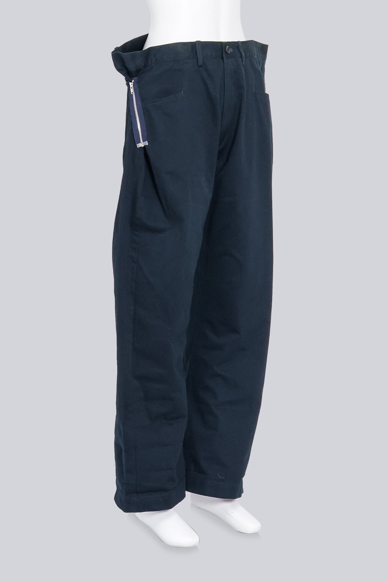 Y'S YOHJI YAMAMOTO - A PAIR OF OVERSIZED NAVY BLUE PANTS